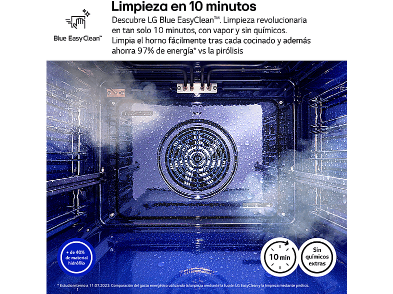 Horno - LG WS7D7631WB, Multifunción, Pirolítico, Sistema de limpieza Blue EasyClean™, 76 L, 59.2 cm, ThinQ™, Acero negro mate