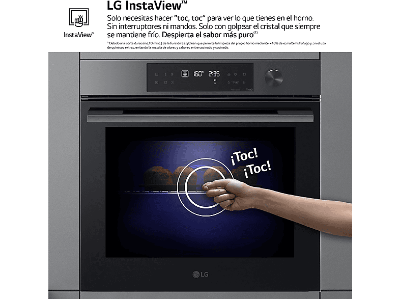 Horno - LG WS7D7631WB, Multifunción, Pirolítico, Sistema de limpieza Blue EasyClean™, 76 L, 59.2 cm, ThinQ™, Acero negro mate