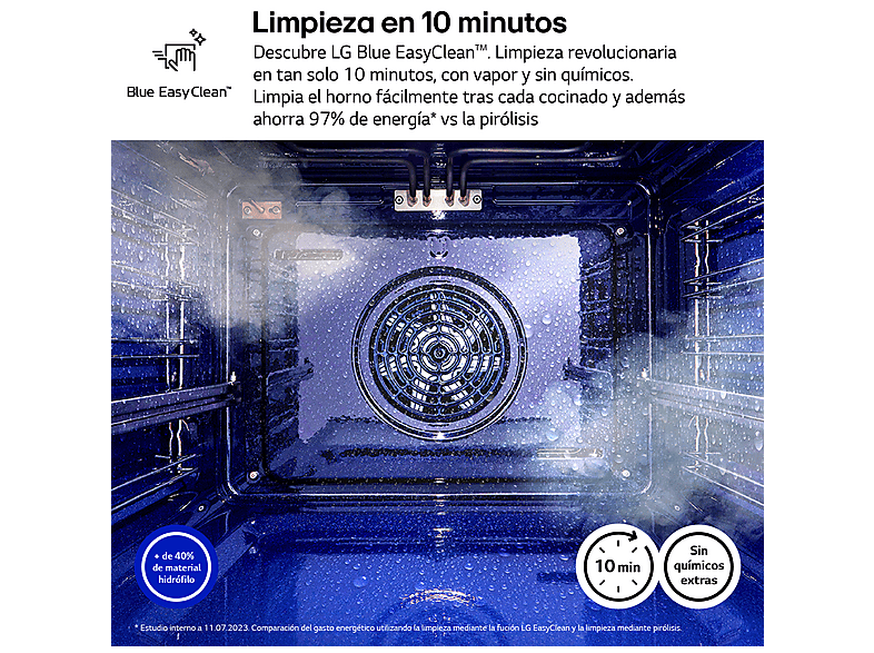 Horno a vapor - LG WS9D7651WS, Multifunción, Sistema de limpieza Blue EasyClean™, 76 L, 59.2 cm, Acero inoxidable