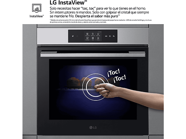Horno a vapor - LG WS9D7651WS, Multifunción, Sistema de limpieza Blue EasyClean™, 76 L, 59.2 cm, Acero inoxidable