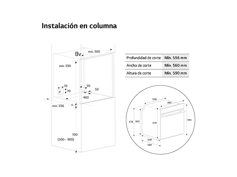 Horno a vapor - LG WS9D7672WM, Multifunción, Pirolítico, 76 l, 59.2 cm, Cristal negro mate