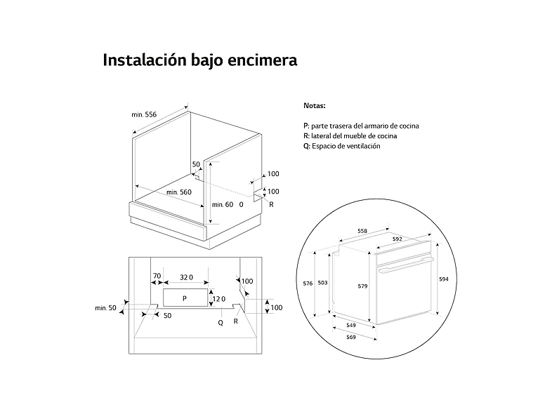 Horno a vapor - LG WS9D7672WM, Multifunción, Pirolítico, 76 l, 59.2 cm, Cristal negro mate