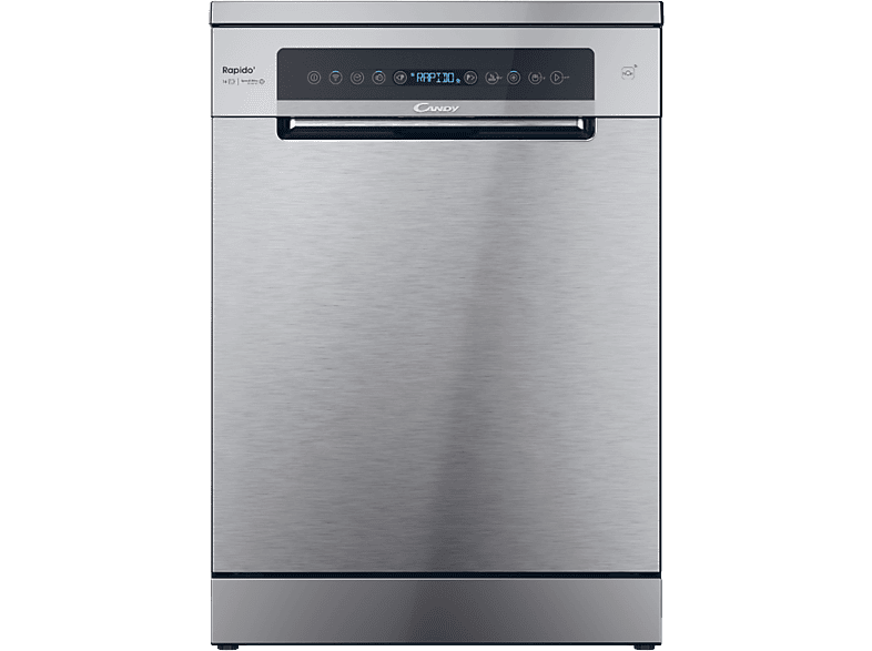 Lavavajillas - Candy Rapido' CF 6B2S3PSX, 16 servicios, 10 programas, 60 cm, Motor Inverter, Wi-Fi, Inox