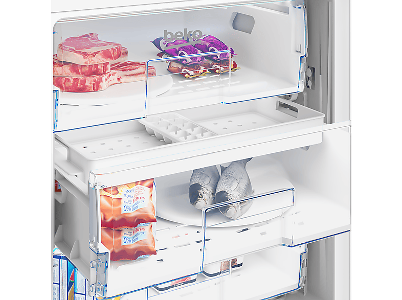 Congelador vertical integrable - Beko BU1204N, Cíclico, Altura 82cm, Capacidad 94 l, 3 Cajones, Puerta reversible, Sin panelar