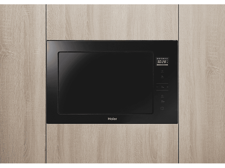 Microondas con grill integrable - Haier Series 2&4 H38MWID4ID27N, 900W, 6 niveles, 28 l, Negro