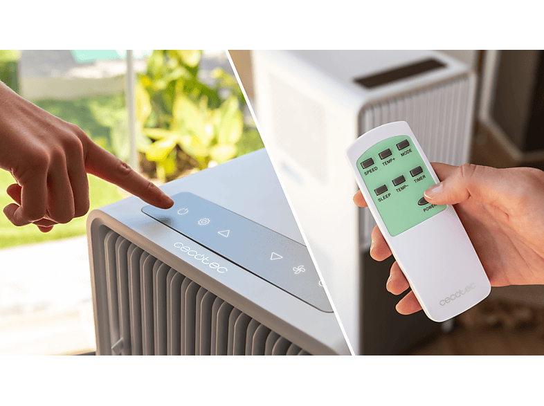 Aire acondicionado portátil - Cecotec ForceClima 9150 Style, 2250 fg/h, 2 velocidades, 25 m², 4 modos, Deshumidificador, Mando a distancia, White