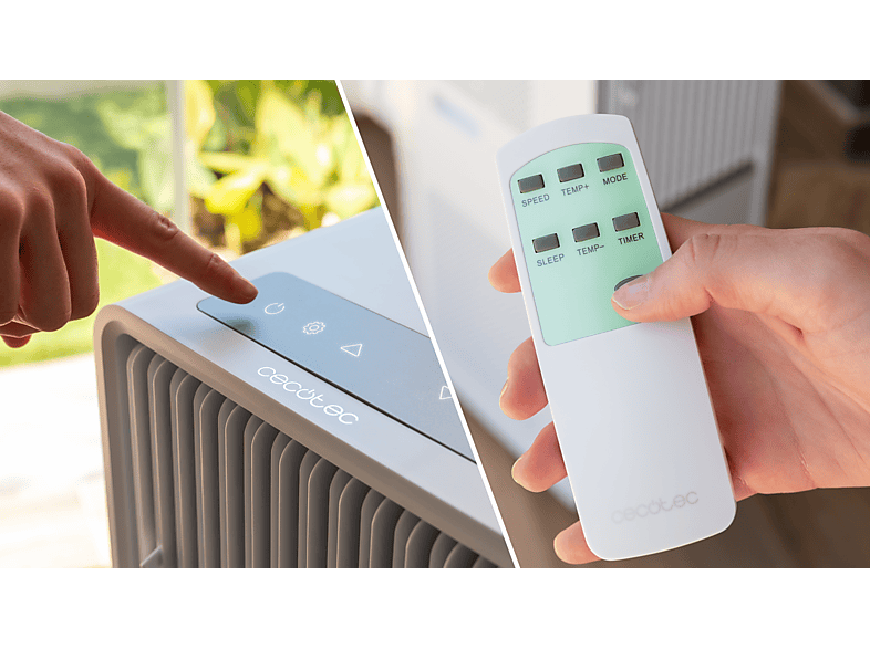 Aire acondicionado portátil - Cecotec ForceClima 12650 Style Heating, 3000 fg/h, 23 m², 5 modos, Deshumidificador, Bomba de calor, Mando, White