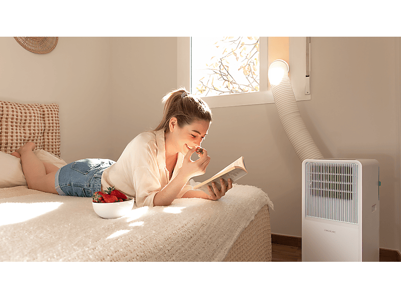 Aire acondicionado portátil - Cecotec ForceClima 12650 Style Heating, 3000 fg/h, 23 m², 5 modos, Deshumidificador, Bomba de calor, Mando, White