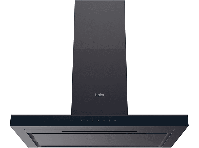 Campana decorativa - Haier HATS9CBS4BWIFI, 5 velocidades, 701 m3/h, Iluminación LED, 90 cm, Negra