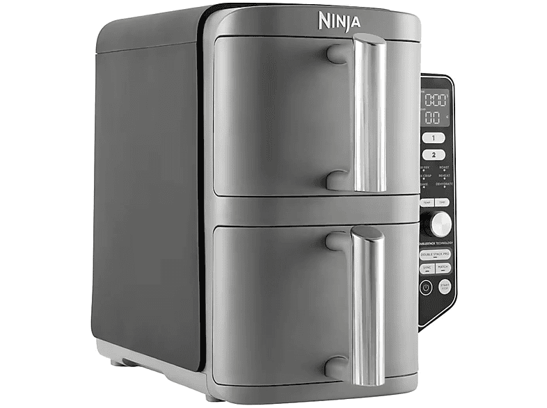 Freidora de aire - Ninja SL400EU, Doble cesta, 2470 W, 9.5 l, 6 Programas, 4 Niveles Independientes para Cocinar, Gris