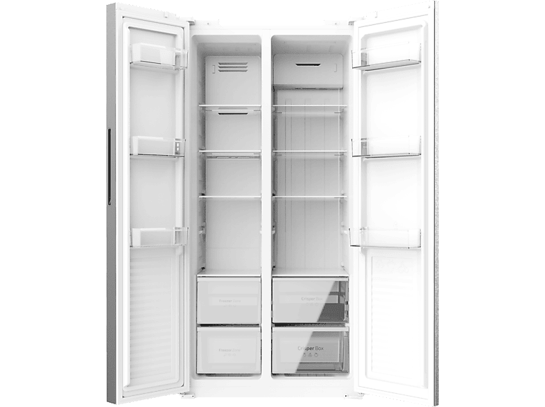 Frigorífico americano - Cecotec Bolero CoolMarket SBS 430 Inox E, Total No Frost, 177 cm, 430 L, Multi Air Flow, Motor Inverter Plus