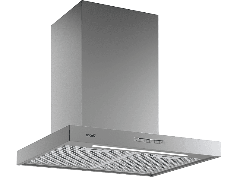 Campana decorativa - Cata SYGMA 6010 X, 4 Niveles, 802 m³/h, 60 cm, 280W, Tira de luz LED, Inox