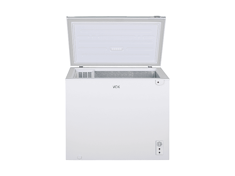 Congelador horizontal - Vok EVF-291CDEW, Capacidad 291 l, Función dual, Cerradura, 83,5 cm, Blanco