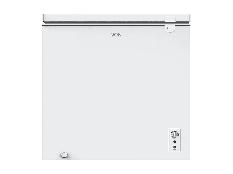 Congelador horizontal - Vok EVF-194CDEW, Capacidad 194 l, Función dual, Cerradura, 83,5 cm, Blanco