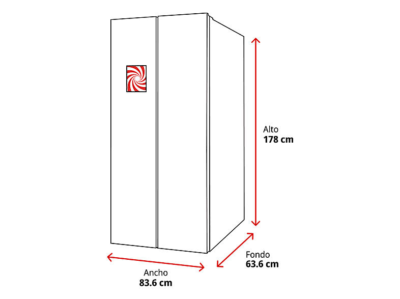 Frigorífico americano - Jocel JSBS014634, No Frost, 178 cm, 445 l, Inox