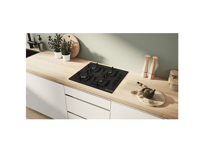 Placa de gas - Bosch Serie 2 POP6B6K30, 4 zone(s) zonas, 590 mm, Negro
