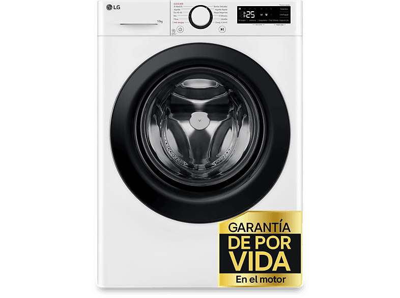 Lavadora carga frontal - LG F4WR5010A6W, 10 kg, 1400 rpm, 11 programas, AI Direct Drive™, Steam™, Blanco