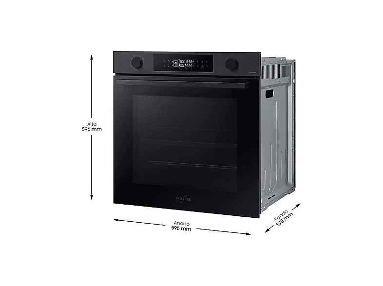 Horno - Samsung Dual Cook  NV7B4430ZAB/U1, Multifunción, Pirolítico, 76l, 59.5 cm, Función WiFi con SmartThings, Negro
