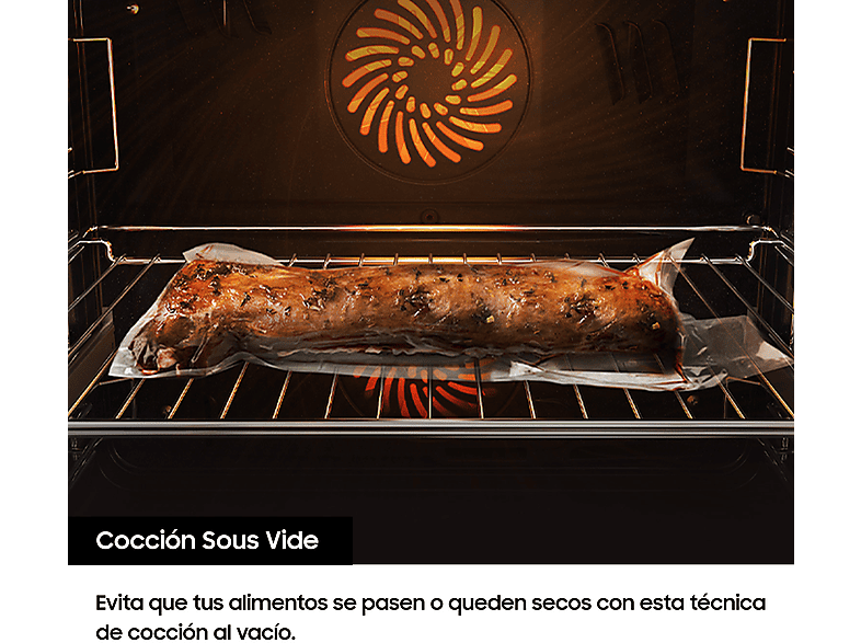 Horno - Samsung Dual Cook  NV7B4430ZAB/U1, Multifunción, Pirolítico, 76l, 59.5 cm, Función WiFi con SmartThings, Negro