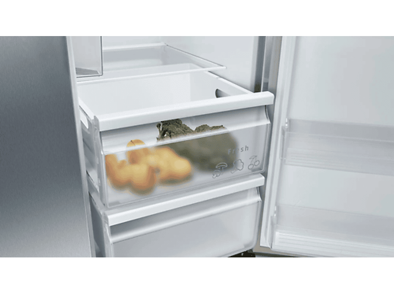 Frigorífico americano - Balay 3FAE494XE, No Frost, 178.7 cm, 562 l, Ancho especial 90 cm, Cajón BigBox, Inox