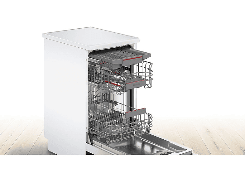 Lavavajillas - Bosch SPS4HMW49E, Serie 2, 10 servicios, 5 programas, 45 cm, Extra Secado, Active Water, Blanco