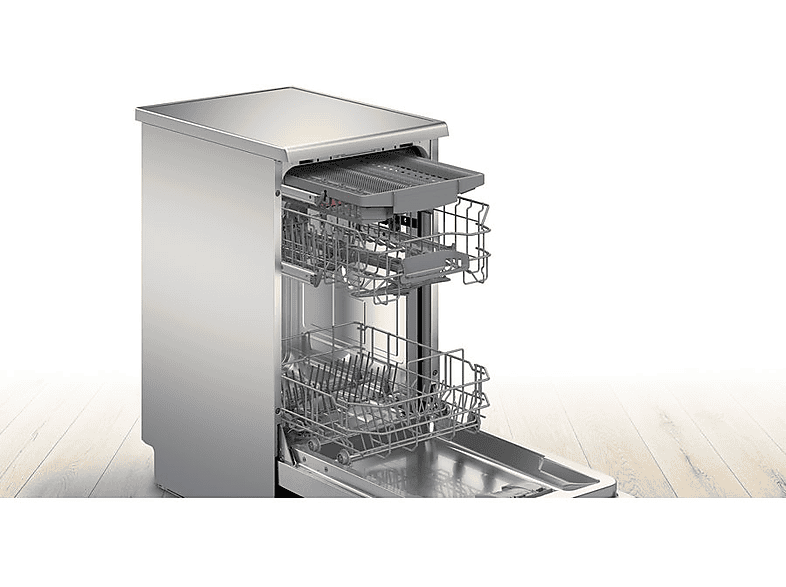 Lavavajillas - Bosch SPS4EMI61E, Serie 4, 10 servicios, 6 programas, 45 cm, Tecnología Active Water, Home Connect, Inox