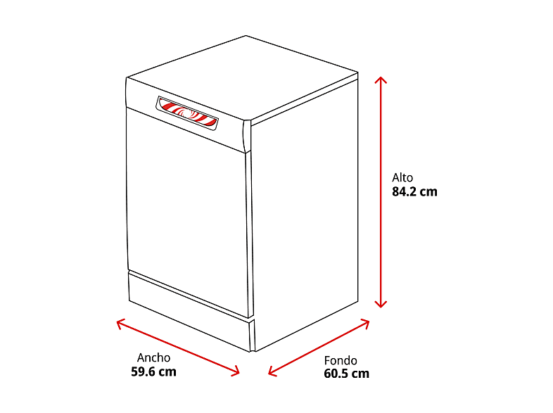 Lavavajillas - Koenic KDW 6021-13 C FS, 14 Servicios, 8 Programas, Ancho 59.6 cm, Libre instalación, Blanco