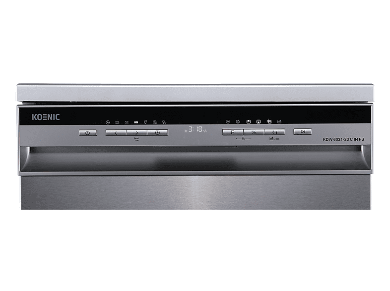 Lavavajillas - Koenic KDW 6021-13 C IN FS, 14 Servicios, 8 Programas, Ancho 59.6 cm, Libre instalación, Inox