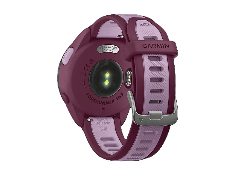 Smartwatch - Garmin Forerunner 165 Music, Polímero, Color del cuerpo del reloj:Púrpura, Color de banda:Púrpura claro;Púrpura