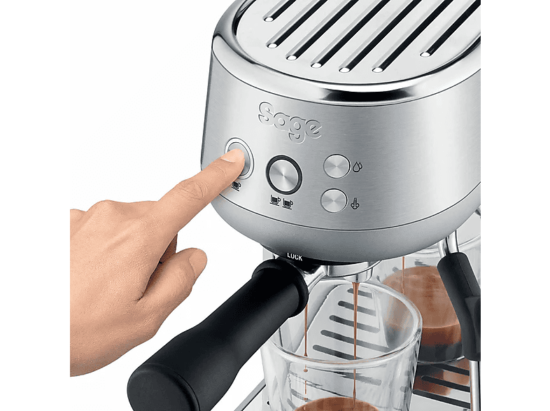 Cafetera express - Sage Bambino SES450BSS4EEU1, 9 bar, Calentamiento ThermoJet, Tamaño Compacto, Acero Inoxidable
