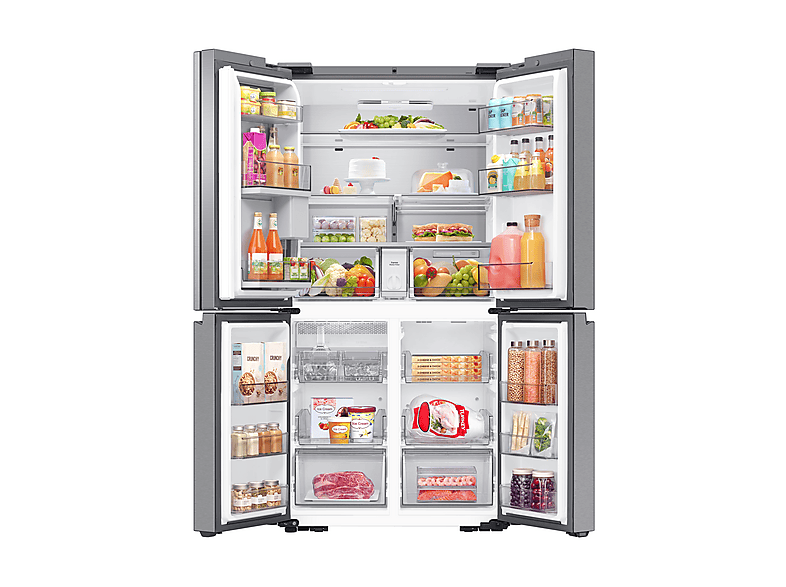 Frigorífico americano - Samsung RF65DG9H0ESREF, Triple Cooling, 183 cm, 636l, Dispensador de agua, Inox