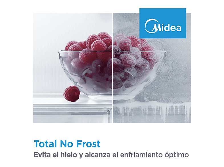 Frigorífico combi - Midea MDRB424FGE01OE, No Frost, 188 cm, Multi Air Flow, 4 Estrellas, Blanco