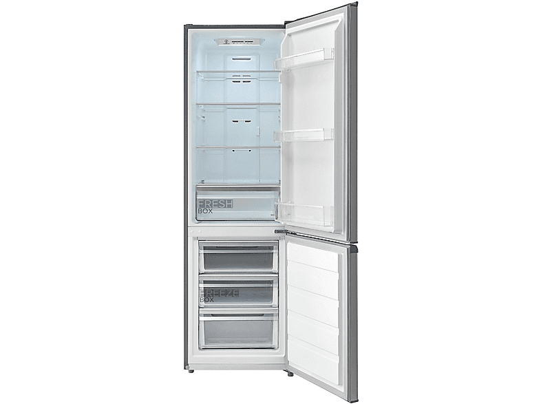 Frigorífico combi - Midea MDRB380FGE02A, No Frost, 180 cm Altura, 270l, 360º Air Flow, Inox