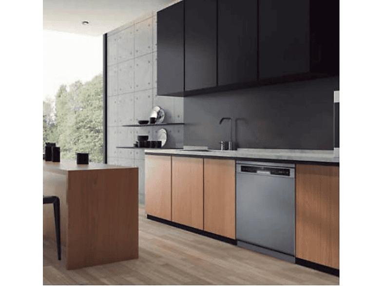 Lavavajillas - Midea MFD60S080X, 12 Servicios, 4 Programas, Ancho 59.8 cm, Inicio Diferido, Inox