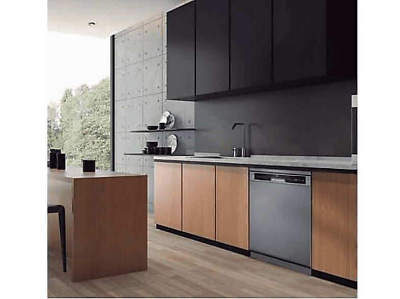 Lavavajillas - Midea MFD60S080X, 12 Servicios, 4 Programas, Ancho 59.8 cm, Inicio Diferido, Inox