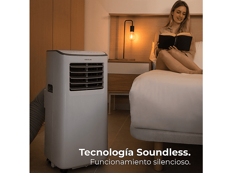 Aire acondicionado portátil - Cecotec ForceClima 7400 Touch, 7000 BTU, Táctil, Mando a distancia, deshumidificador, Gas R-290, 15-20 m², Blanco
