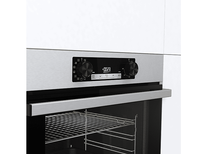Horno - Hisense BI64213E14PX, Multifunción, Pirolítico, 77 L, 59.5 cm, Modo Air Fry, A+, Inox