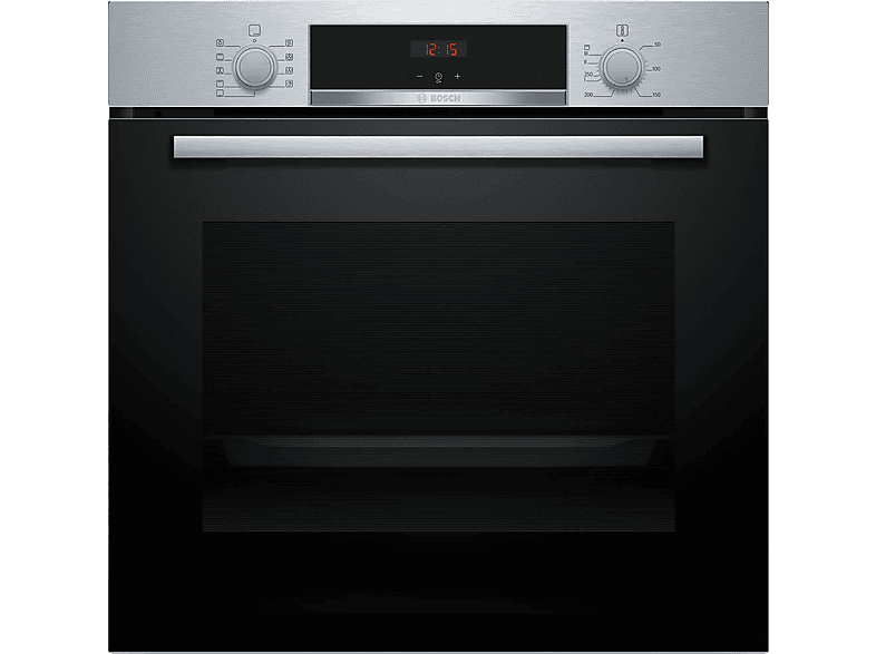 Horno - Bosch HBA514ES3, Serie 4, Multifunción, Limpieza por agua, 71 l, HotAir 3D, Mandos ocultables, 60 cm, inox
