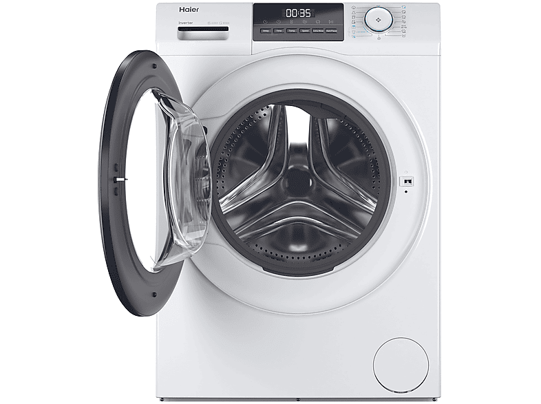 Lavadora carga frontal - Haier I-Pro Series 1 HW80-BP14929A-S, 8 kg, 1400 rpm, Motor Inverter, Función Vapor, Antibacterias, Blanco