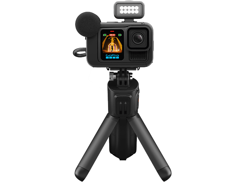 Cámara deportiva - GoPro Hero 13 Black Creator Edition, HyperSmooth 6.0, 5.3K, 27 MP, Autonomía 4.5 h, HDR, Sumergible 10m, Cámara lenta, Negro