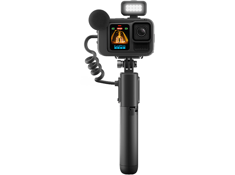 Cámara deportiva - GoPro Hero 13 Black Creator Edition, HyperSmooth 6.0, 5.3K, 27 MP, Autonomía 4.5 h, HDR, Sumergible 10m, Cámara lenta, Negro