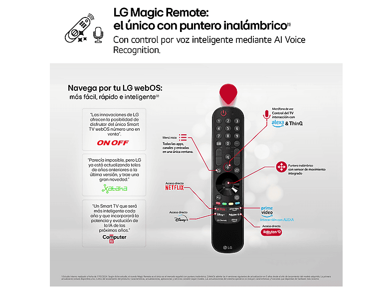 TV OLED 97" - LG OLED97M49LA evo, 4K M4 Inalámbrico con Smart TV, Procesador Inteligente 4K α11, DVB-T2 (H.265), Negro, Instalación incluida
