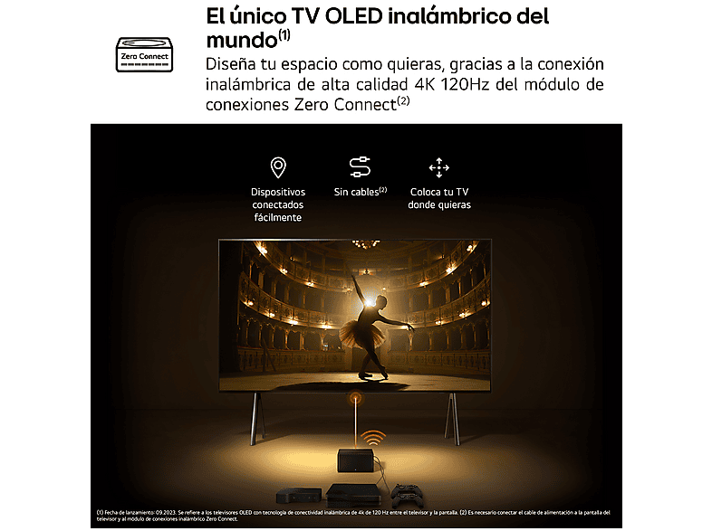 TV OLED 97" - LG OLED97M49LA evo, 4K M4 Inalámbrico con Smart TV, Procesador Inteligente 4K α11, DVB-T2 (H.265), Negro, Instalación incluida
