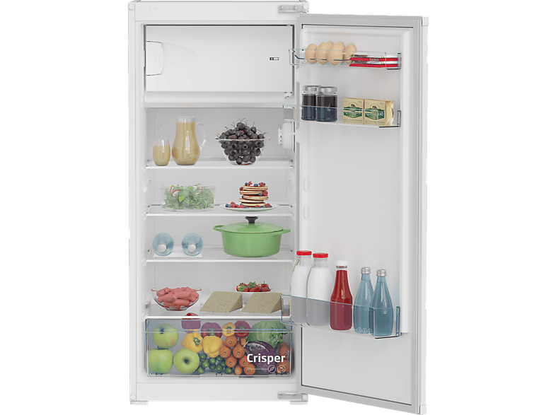 Frigorífico una puerta integrable - Beko BSSA210K4SN, Cíclico, 121.5 cm Altura, 175 l, Puerta Reversible, Motor ProSmart™ Inverter, Sin panelar
