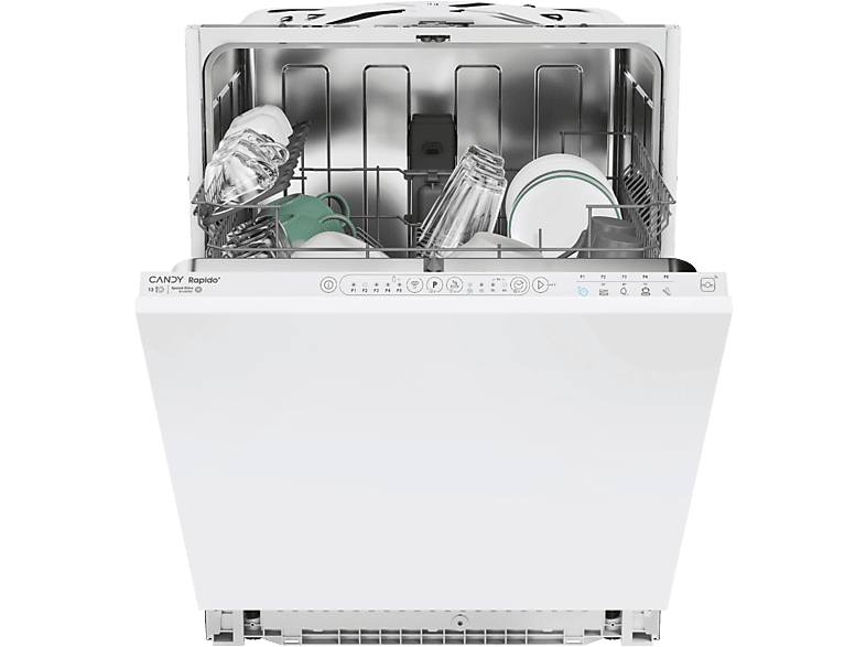 Lavavajillas Integrable - Candy Rapidó CI 3E7L0W2, 13 Servicios, 5 Programas, 60 cm, Wifi, Motor inverter, Sin panelar