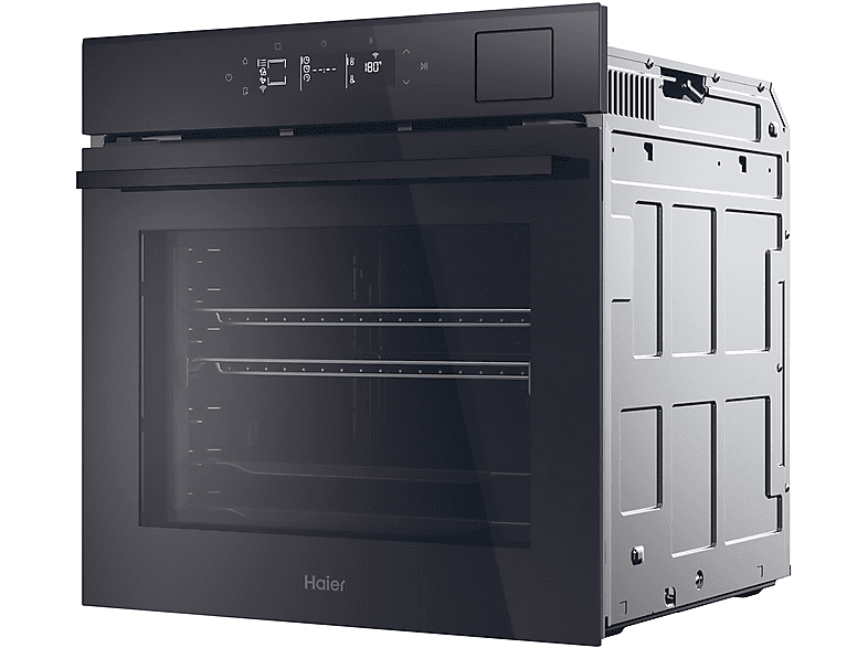 Horno a vapor - Haier ID Series 4 H6 ID46G3SYTB, Multifunción, Pirolítico y por agua, 78 l, Vapor Steam Plus, 27 funciones, 60 cm, Negro