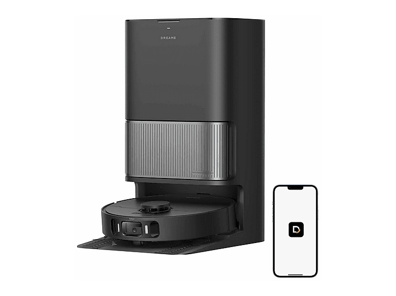 Robot aspirador - Dreame DRE6977328066381, 600 W, Potencia de succión 19 kPa, Depósito 0,3 l, Autonomía 1 min, Negro