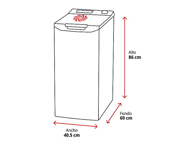 Lavadora carga superior - Hoover THOS2856TM4-S, 8.5 kg, 1200 rpm, +60 Programas, Función Vapor Steam Care PRO, Conectividad WiFi y Bluetooth, Blanco