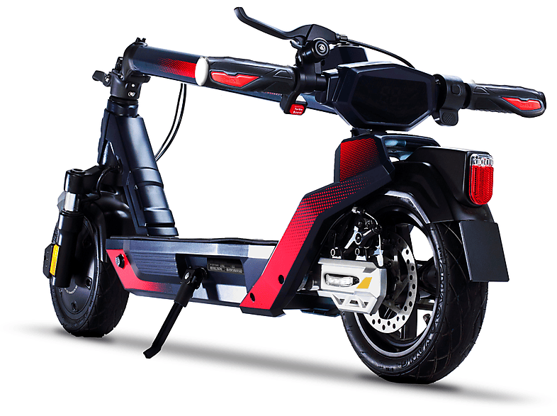 Patinete eléctrico - Red Bull Race Ten Turbo 10P, 1000W potencia máx., 500W Potencia nominal, 100 kg, 12000 mAh, 25 km/h, Negro/Rojo