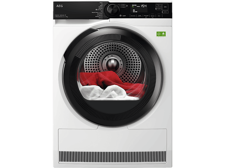 Secadora bomba de calor - AEG Serie 8000 AbsoluteCare TR839T4PBCP, 9 kg, Blanco